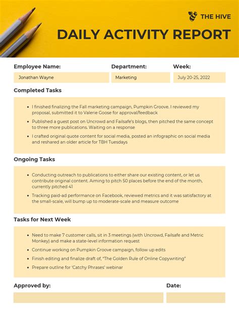 How to Write Daily Report Examples に対する画像結果