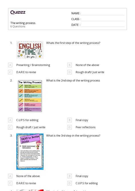 Image result for Writing Process Worksheets