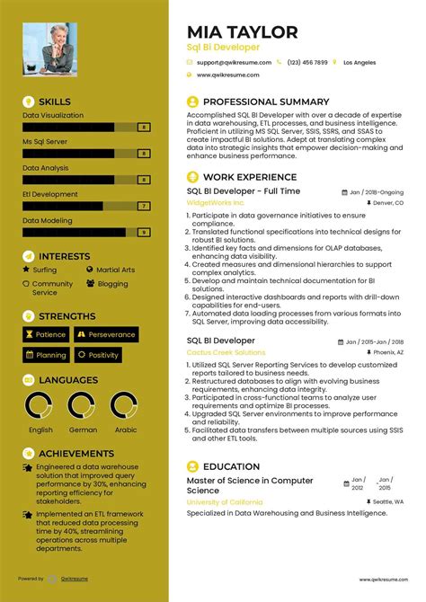 Resume for Power Bi Developer with SQL Server Management Studio に対する画像結果