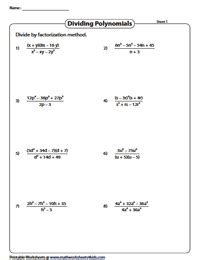 Image result for Divide Polynomials Worksheet
