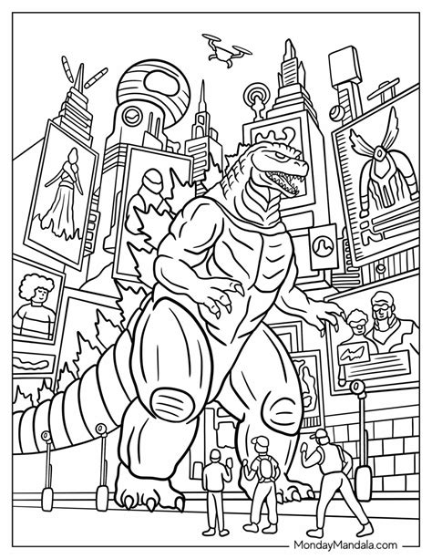 Godzilla Coloring Pages Printable に対する画像結果