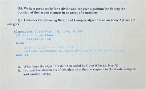 Image result for Divide and Conquer Algorithm in Pseudocode