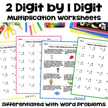 Image result for +Worksheets Multipying 2-Digit by 1 Digit Word Problems