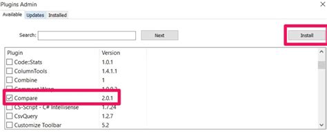 Image result for Notepad++ Compare Plus