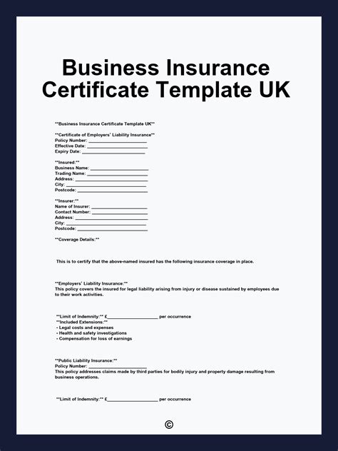 Image result for Business Certificate of Liability Insurance