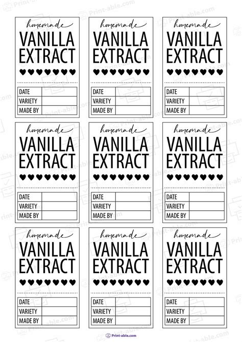 Free Vanilla Extrtact Labels に対する画像結果
