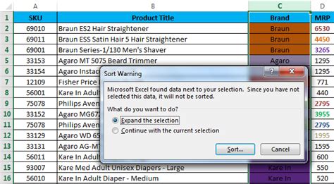 Sort Excel Column by Color に対する画像結果