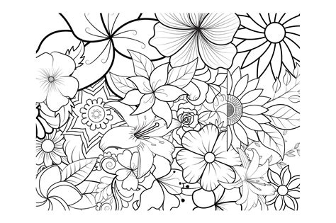 Seamless Floral Pattern Coloring Pages എന്നതിനുള്ള ഇമേജ് ഫലം