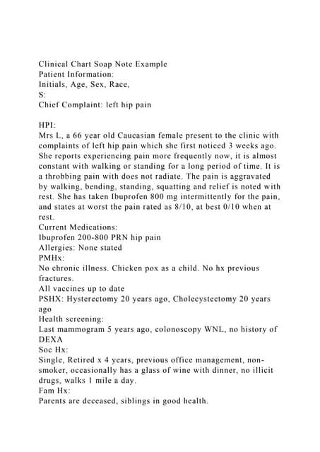 Toradh íomhá ar Physical Chart Note