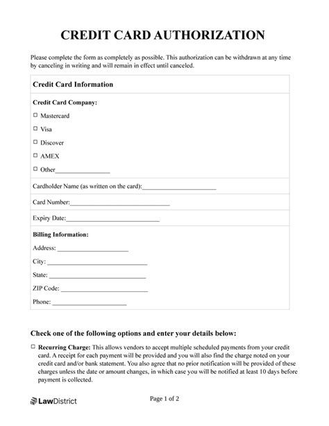 Image result for Example of Credit Card Authorization Form