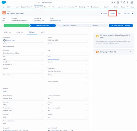 Image result for Lead Record Page Salesforce