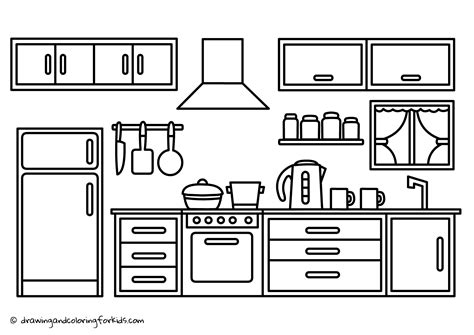 Afbeeldingsresultaten voor Kitchen Coloring Pages Printable