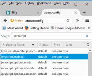 Toradh íomhá ar Enable JavaScript in Firefox Browser