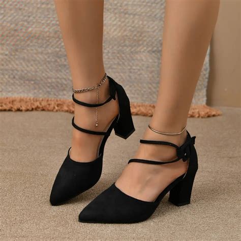 Image result for Ankle Strap Block Heels