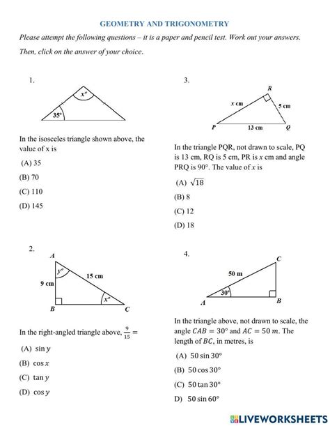 Afbeeldingsresultaten voor Geometry Trig Word Problems Worksheet Answer Key