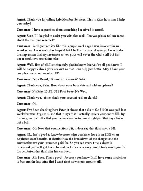 Toradh íomhá ar Health Care Call Center Script