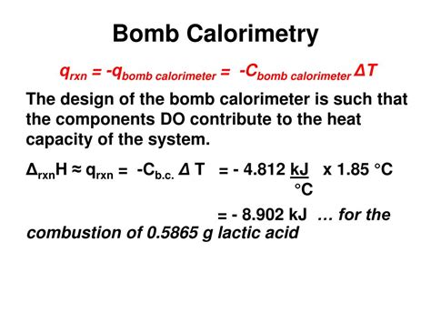 Image result for Bomb Calorimeter Equation