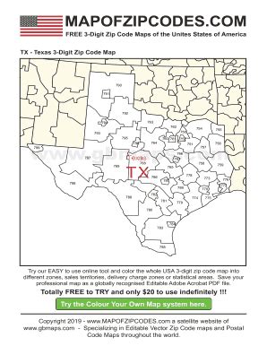 Résultat d’images pour 3 Digit Zip Code Map Texas