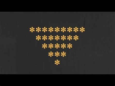 Toradh íomhá ar Reverse Half Pyramid in Java