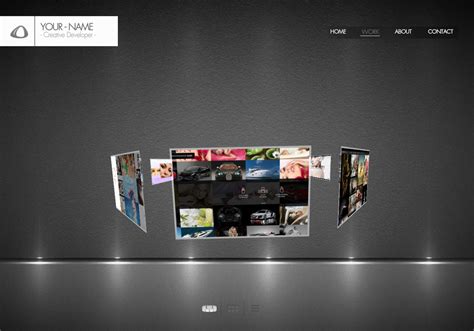 Toradh íomhá ar CSS 3D Web Design