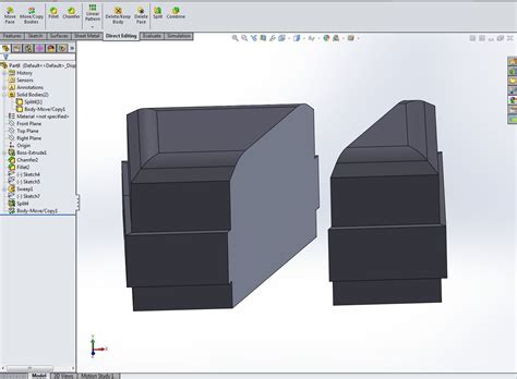 SolidWorks Split Part into Two Parts に対する画像結果