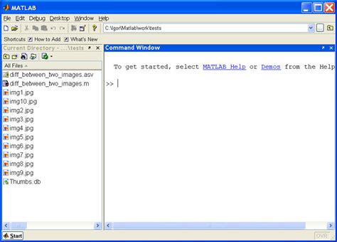 MATLAB Environment に対する画像結果