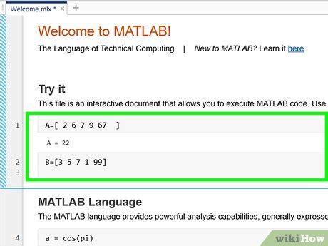 Image result for How to Define a Matrix in MATLAB