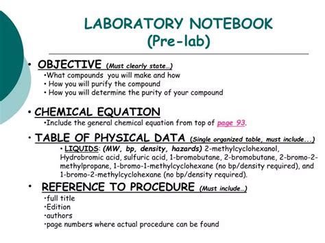 Example of Pre Lab Notebook Chemistry Experiment Materials に対する画像結果