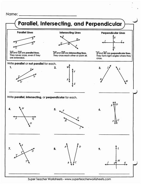 Afbeeldingsresultaten voor Parallel and Perpendicular Lines Worksheet Design Streets
