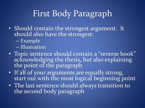 Topic Sentence First Body Paragraph に対する画像結果