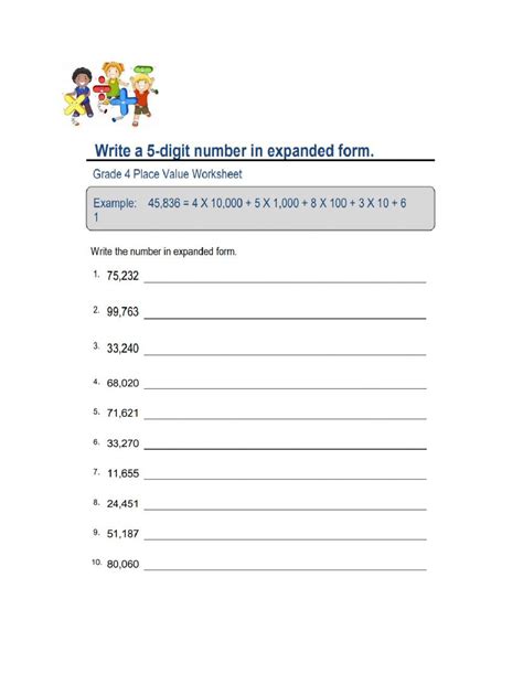 Image result for 5 Digit Number Names Worksheet