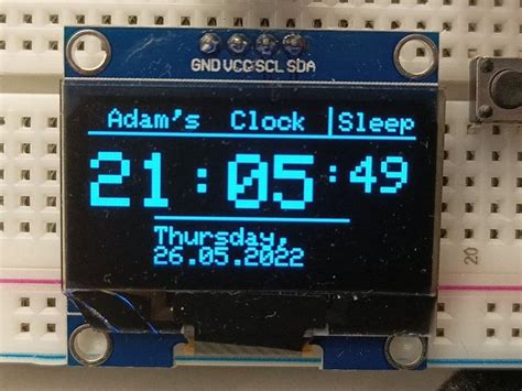 Résultat d’images pour Arduino OLED Screen Clock