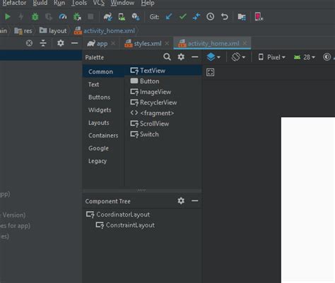 Image result for Android Studio Palette Components