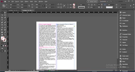 Toradh íomhá ar InDesign Text Box into Columns