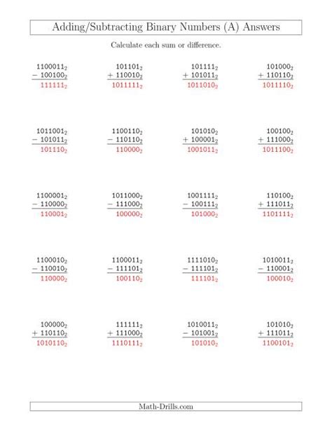Afbeeldingsresultaten voor Binary Math Worksheet