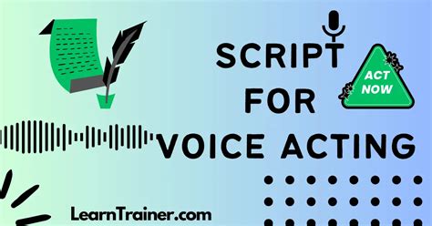 Image result for Male Voice Actor Script Examples