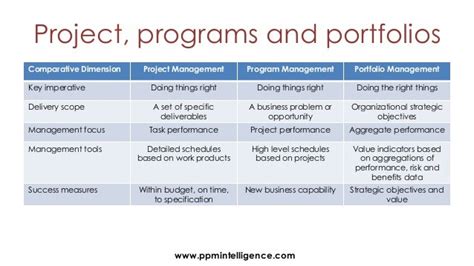 Image result for Portfolio Program Project Activities Tasks