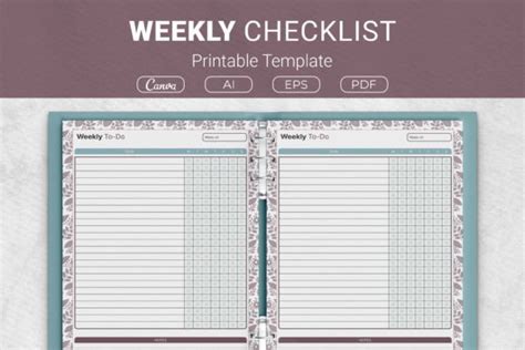 Image result for Weekly Checklist Printable