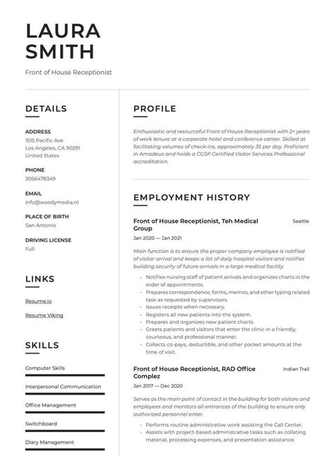 Image result for Front End Developer Resume Examples