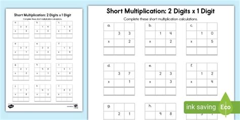 Multiplying 2 Digits By 1 Digit Worksheet Pdf에 대한 이미지 결과