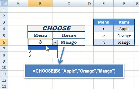 Afbeeldingsresultaten voor Choose Function in Excel Formula