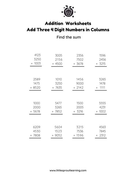 Column Addition 4 Digit に対する画像結果