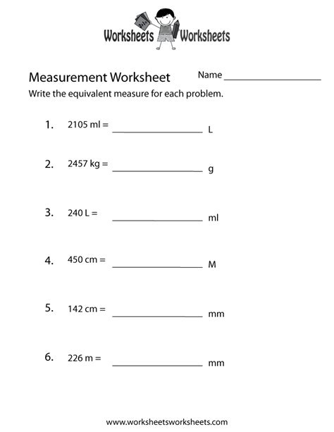 Image result for Free Printable Conversion Worksheets