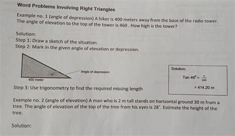 Image result for Right Triangle Word Problem Examples