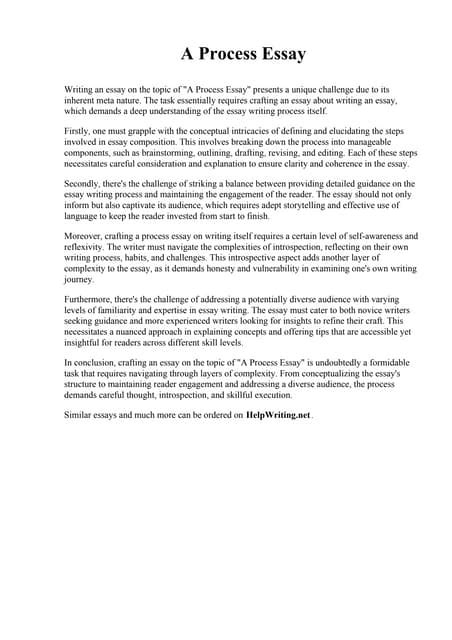 Image result for Process Essay Examples PDF