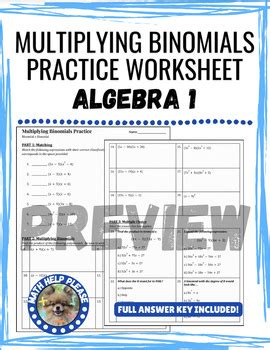 Image result for Multiplying Binomials Practice Sheet Easy