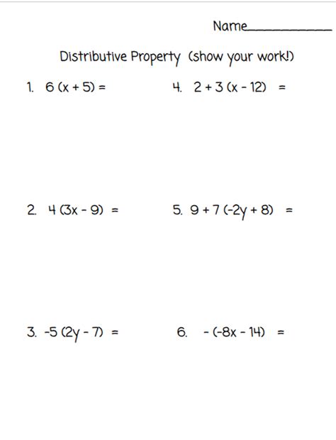 Image result for Distributive Property Workshet