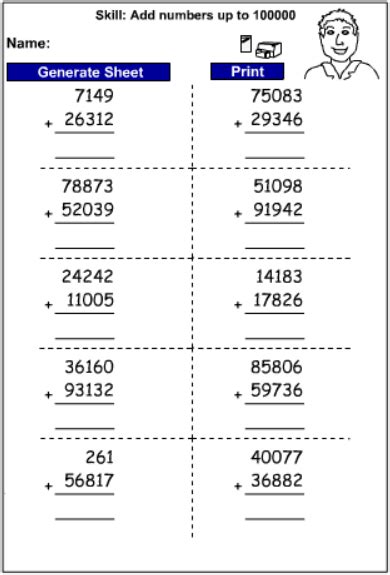 Image result for Adding Big Numbers Worksheets