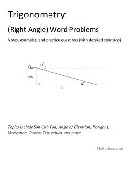 Image result for Right Triangle Word Problem Examples