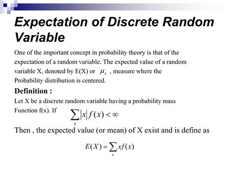 Toradh íomhá ar Expectation Discrete Random Variable